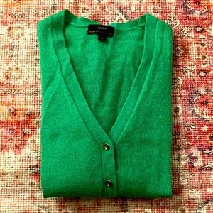 Kelly green J. Crew Italian spun alpaca blend cardigan
